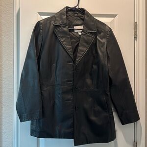 Worthington Black leather jacket, Large Petite